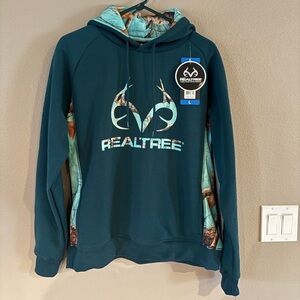 Realtree Teal Hoodie with Patterned camo Hood